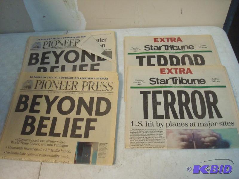 lot 9 image: 9-11 Newspapers Pioneer Press And Star Tribun...