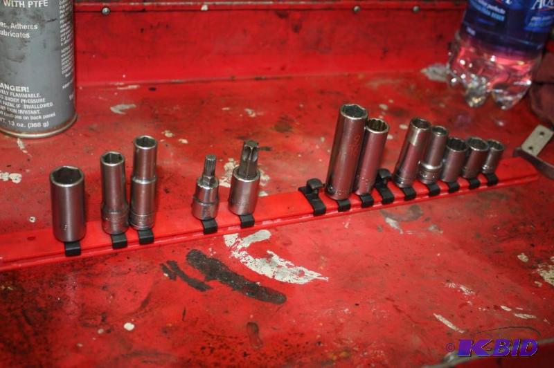 lot 204 image: 38 Drive Socket Set on Stand SAE Miscellaneous Sizes.