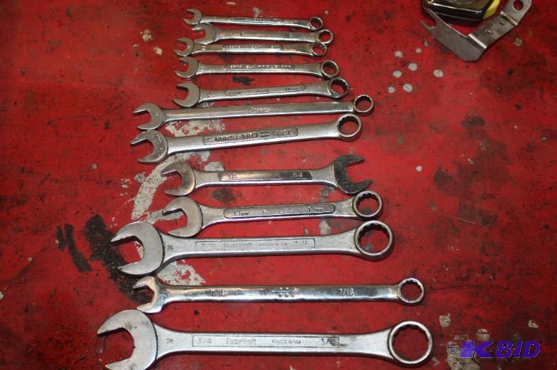 lot 227 image: Box End Wrench Set, 7mm to 13mm 716, 1116, 34 And More.