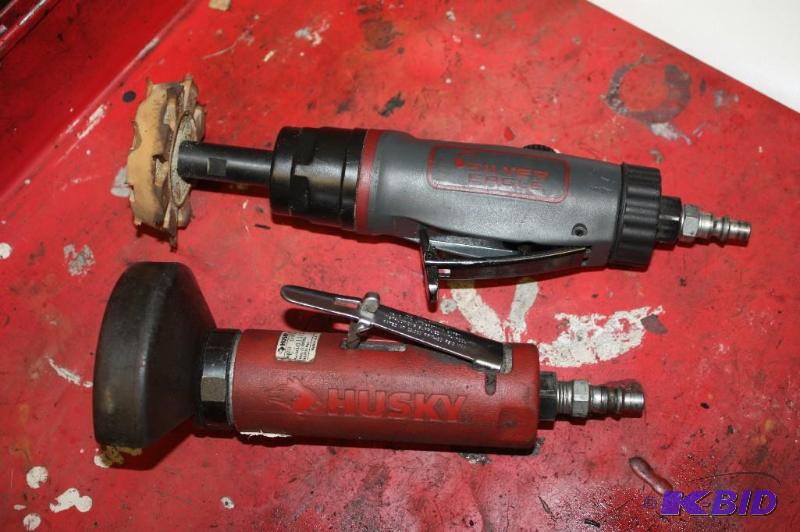 lot 264 image: (2) Air Drill Grinders 1 Abrasive 1 wPinstripe Remnant.