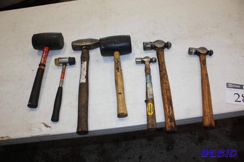 lot 284 image: Lot of (6) Hammers, Metal End & Mallet.