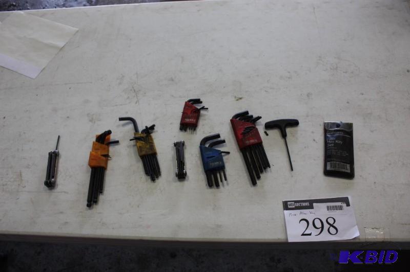 lot 298 image: Tool Lot of Miscellaneous Allen Wrench Sets Husky Brand Craftsman Hex Key Set And More.