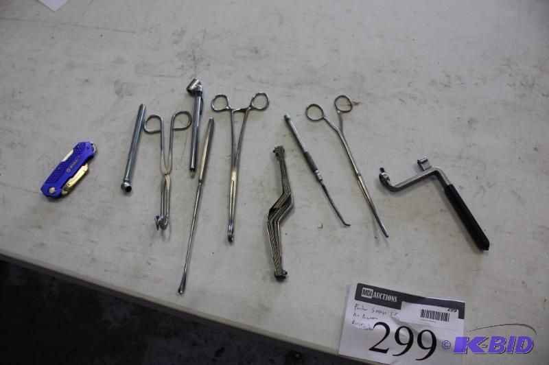 lot 299 image: Tool Lot Including Surgical Tools & Grabbers Picks Feeler Gauge Set And More.