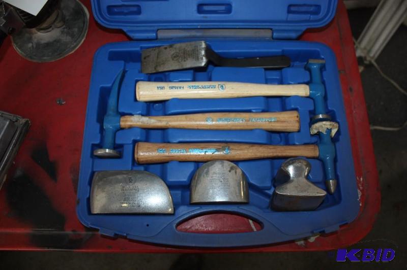 lot 40 image: Cornwell Quality Tools Hammer & Dolly Set wCase Includes All Parts.