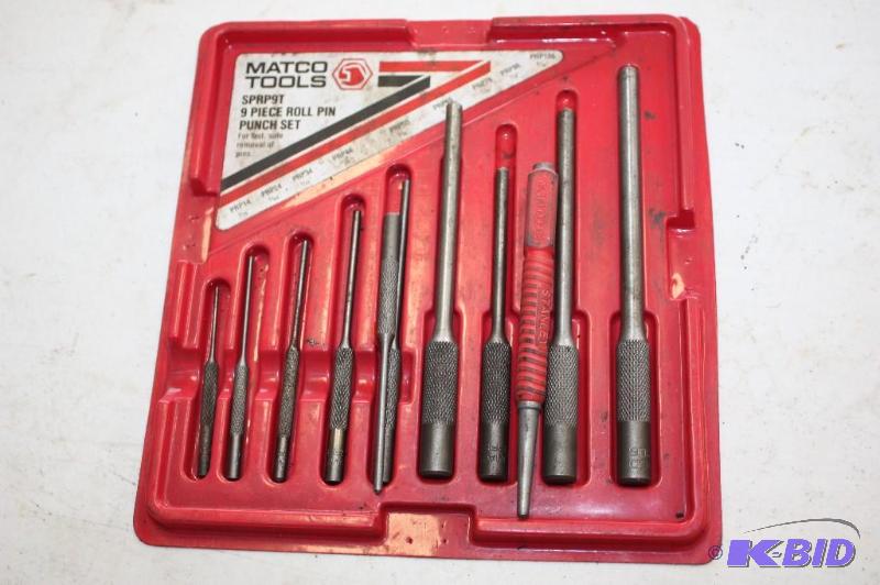 lot 448 image: Matco Tools SPRP9T 9-Piece Roll Pin Punch Set wCase.