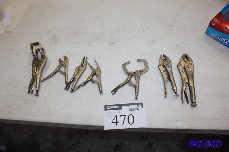 lot 470 image: Lot of Miscellaneous Metal Vise Grips.