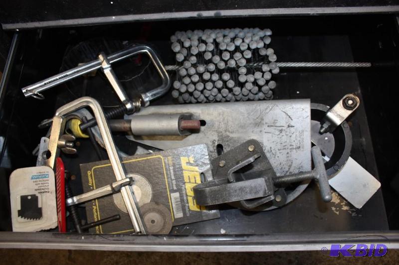 lot 489 image: Drawer Lot Including Vise Grip Nails Clamp And More.