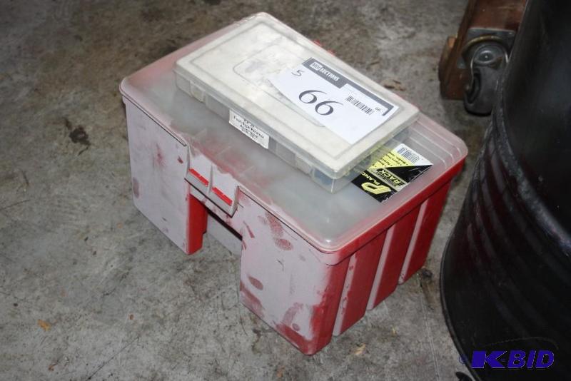 lot 66 image: Box Lot Including Plano 5-Stowaways Tool Rack Including Contents BoltsScrewsWashersAnd More.