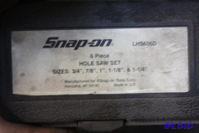 lot 95 image: Tool Lot of (3) Including Mac Tools Brand 13 Piece Hole Saw Kit, Model HS9596B Snap-On Brand 6 Piec