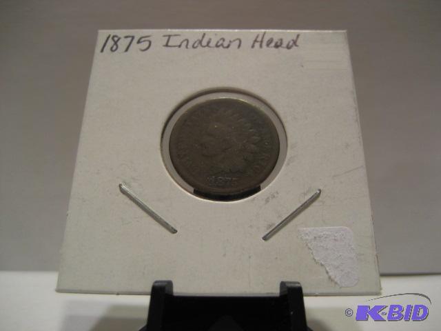 1875 INDIAN HEAD ONE CENT COIN