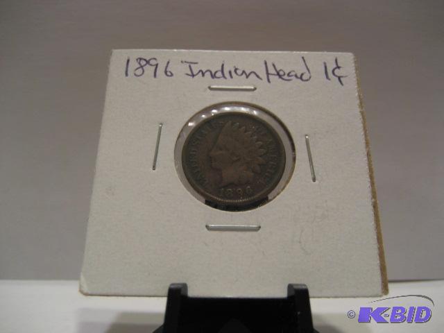 1896 INDIAN HEAD ONE CENT COIN