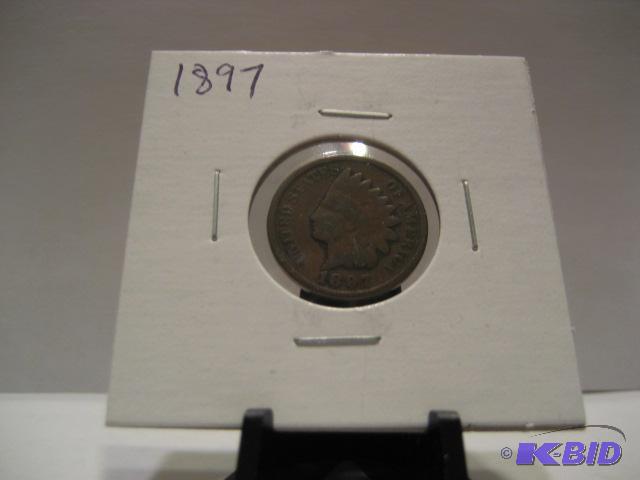 1897 INDIAN HEAD ONE CENT COIN