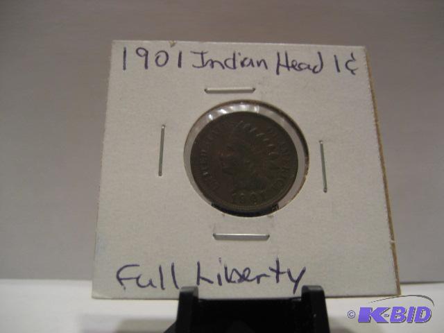 1901 INDIAN HEAD ONE CENT COIN