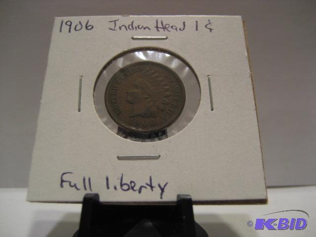 1906 INDIAN HEAD ONE CENT COIN