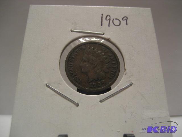 1909 INDIAN HEAD ONE CENT COIN