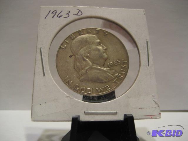 1963 D FRANKLIN HALF DOLLAR 90% SILVER