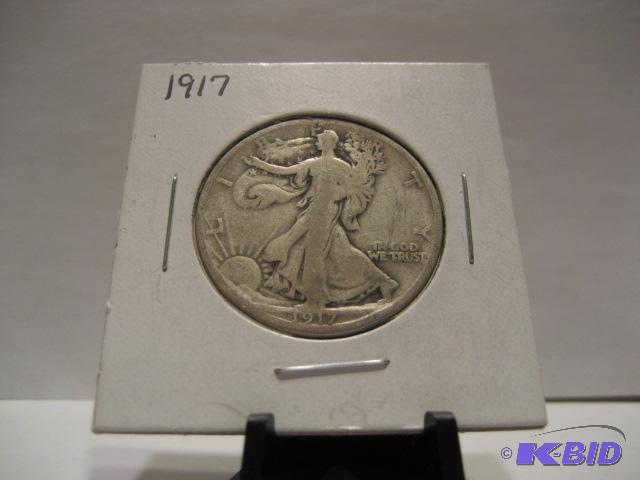 1917 WALKING LIBERTY HALF DOLLAR 90% SILVER