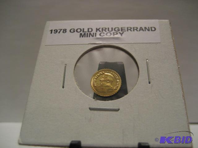 1973 GOLD KRUGERRAND MINI COPY, GOLD PLATED