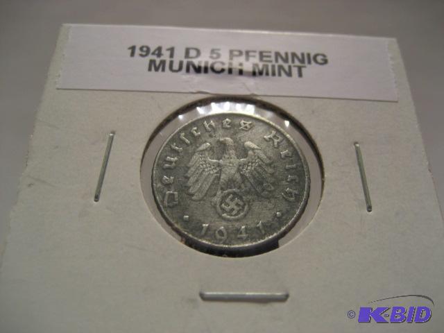 1941 D GERMAN 5 PFENNIG