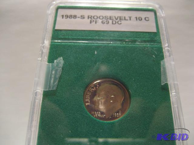 1988 S ROOSEVELT DIME PROOF 69 DC