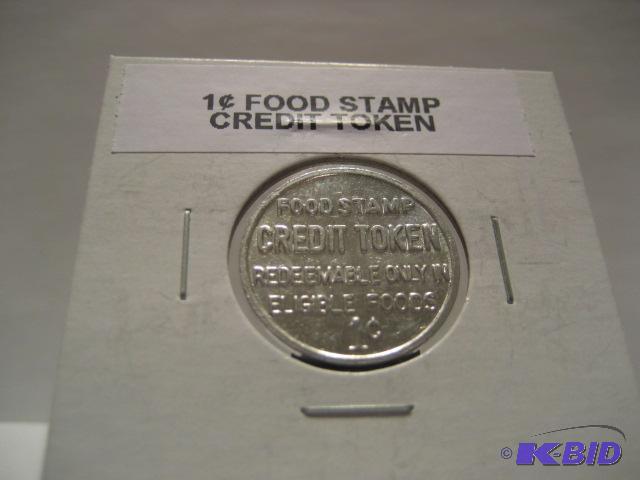 ONE CENT FOOD STAMP CHANGE TOKEN