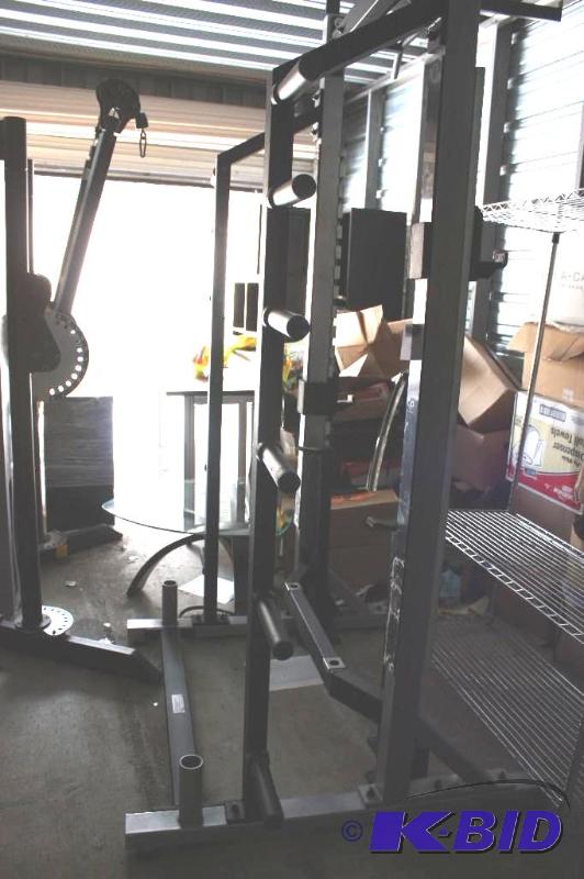 lot 1 image: York Double Sided Power Lifting Rack with Platform