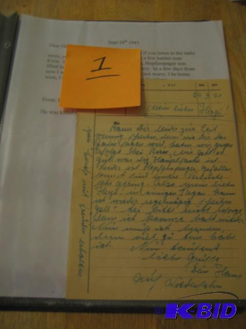 GERMAN LETTER SEPTEMBER 24TH, 1941...