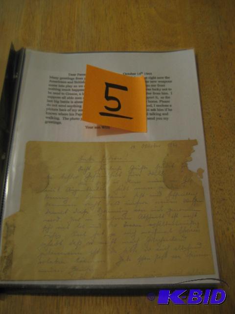 GERMAN LETTER DATED OCTOBER 14TH 1944...