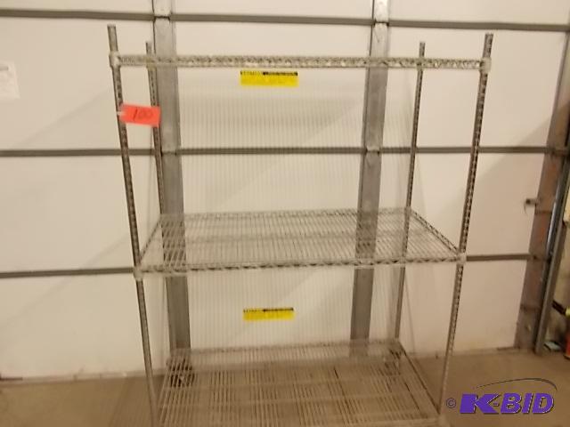 lot 100 image: Wire Cart, 24 x 48 x 68, Needs Wheel, Works a...