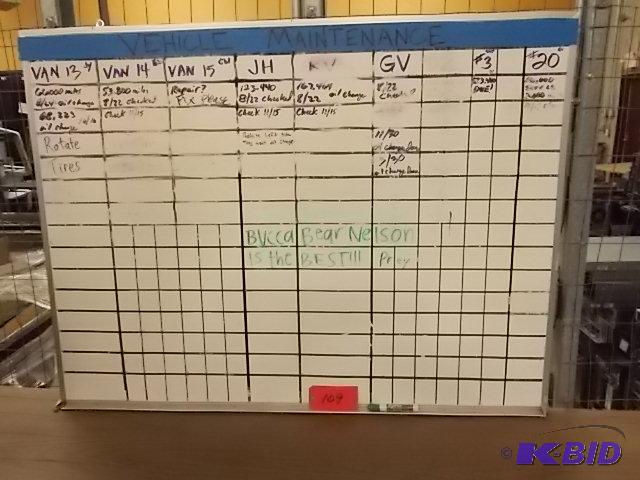 lot 109 image: White Board, 3 x 4...