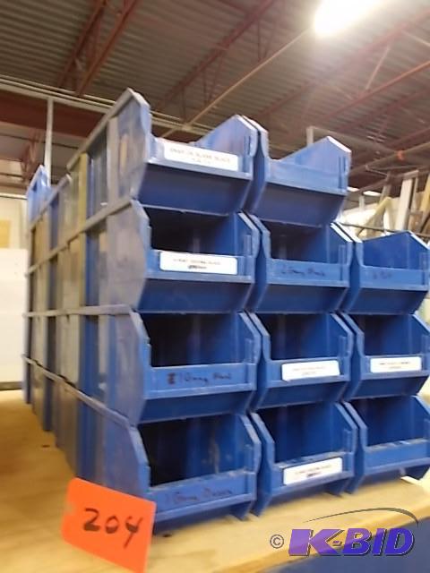 lot 204 image: Approx. (37) Blue Bins, 12 x 5 x 5...
