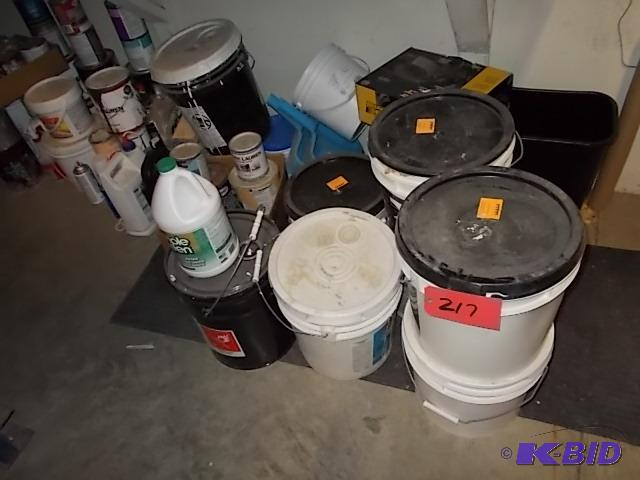 lot 217 image: Asstd Paints, Thinners, Herbicides, Cement &...