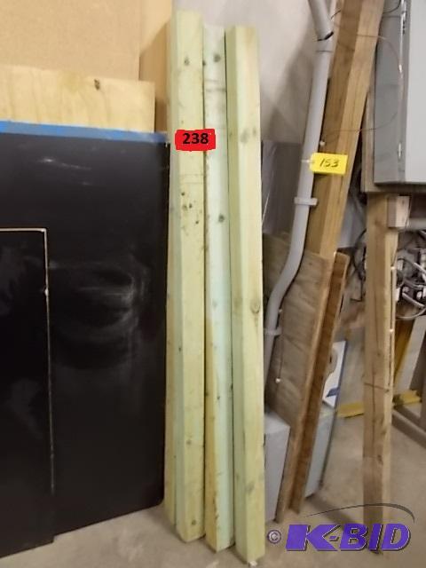 lot 238 image: (7) Treated Posts, Approx. 6 x 4 x 4...