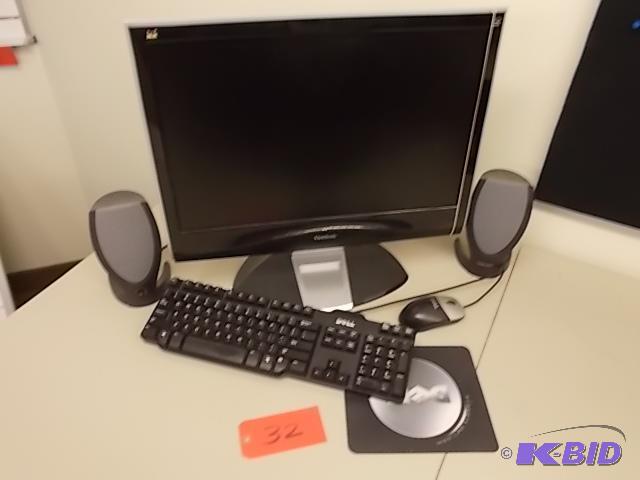 lot 32 image: Monitor, Speakers, Keyboard, & Mouse...