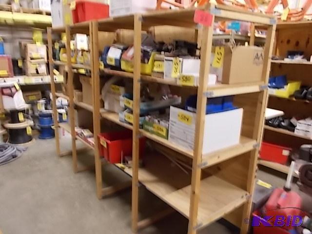 lot 88 image: (2) Sections Wood Shelving, 27 x 53 x 72, (No...