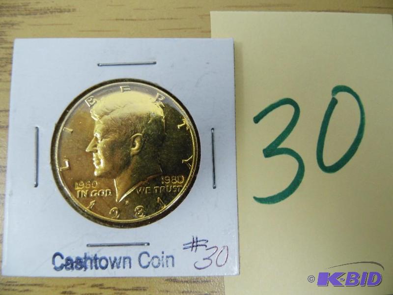 1981 D Gold Plated Kennedy Half Dollar