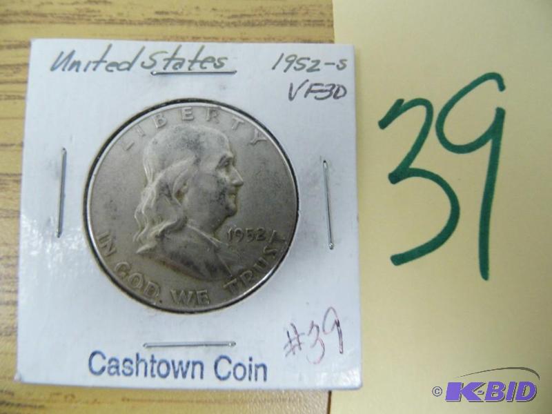 1952 S Franklin Half Dollar
