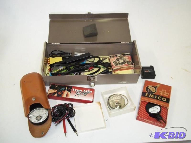 lot 101 image: Vintage Electronic Tools with toolbox...