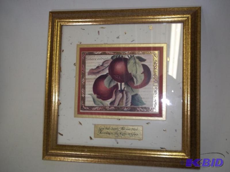 lot 106 image: Wall Hanging Print 14" x 14"...