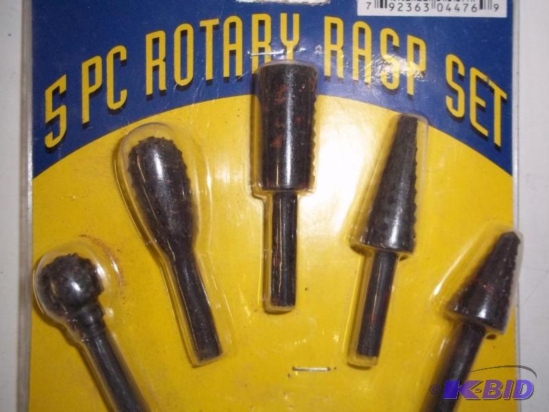 lot 13 image: New in the Package 5 pc Rotary Rasp Set...