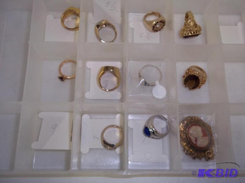 lot 191 image: Mens Rings of assorted sizes with case...