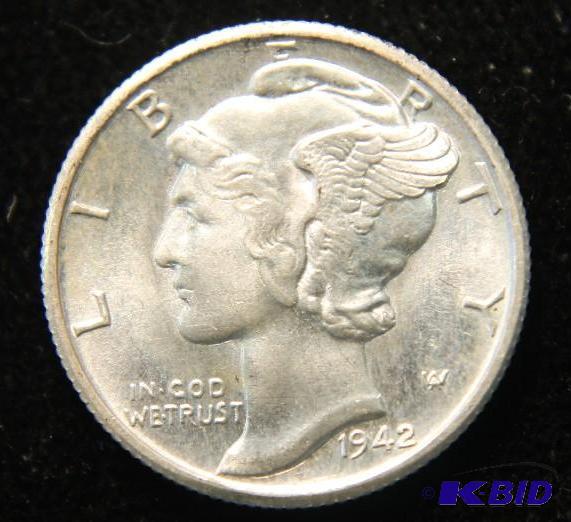1942-S Mercury Dime UNC.