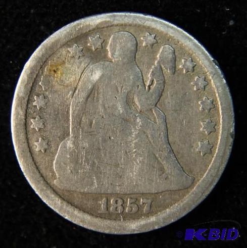 1857 US Seated Liberty Dime