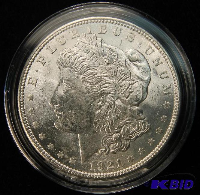 1921 Morgan Dollar BU in holder