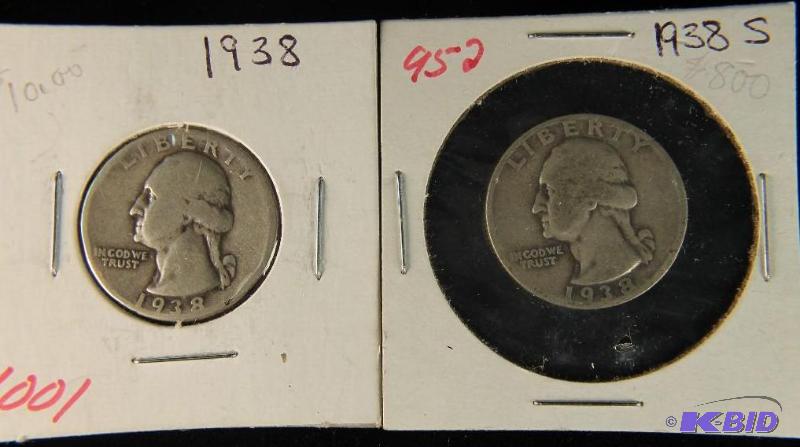 1938 & 1938-S Washington Quarters