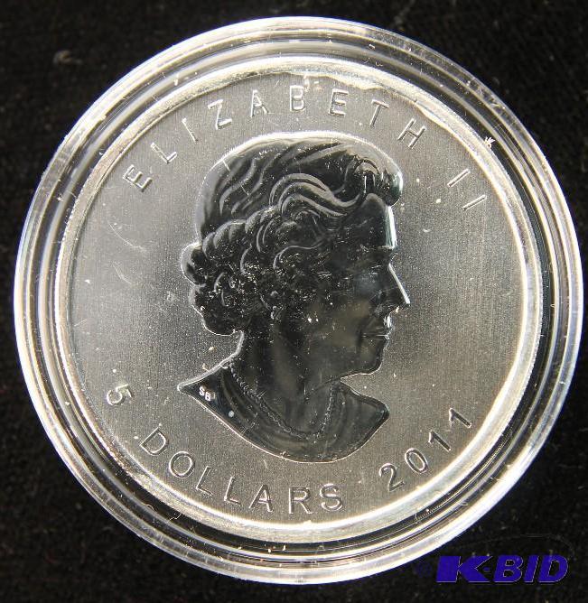 2011 Silver Canada $5 1oz .9999 Fine Silver - BU in Holder