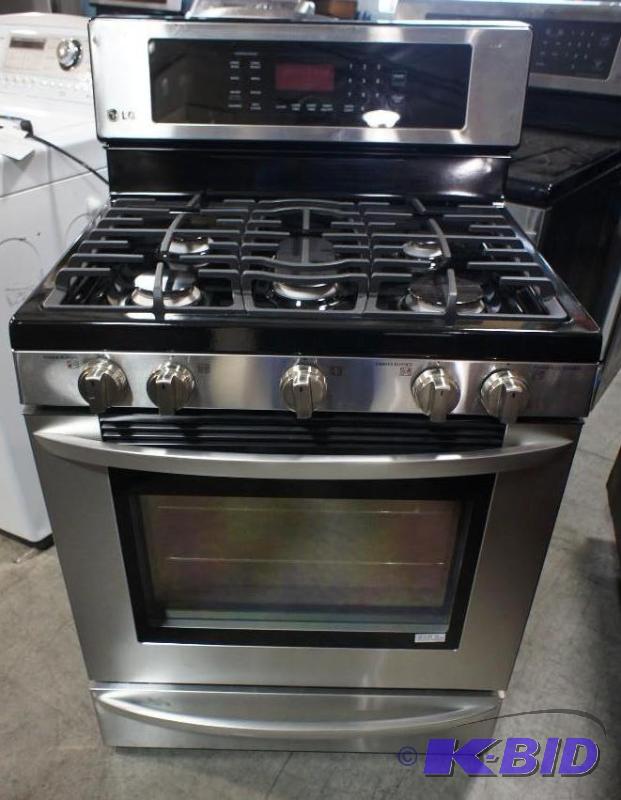 lot 8 image: New LG Stove Model # (LRG3095ST) - Gas Range ...