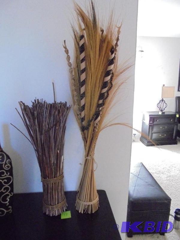 (2) decorative home decor stick art. &nbsp...