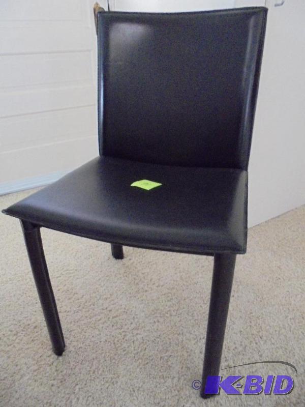 Made in Italy brown leather chair with solid ...