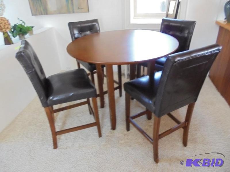 40 inch round solid wood high top table with ...